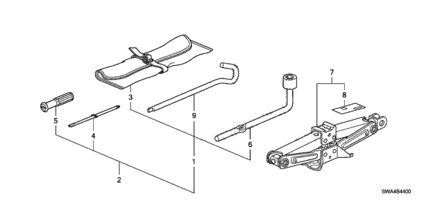 2010 Honda CR-V  Plate, Jack Caution Diagram for 89311SWA003