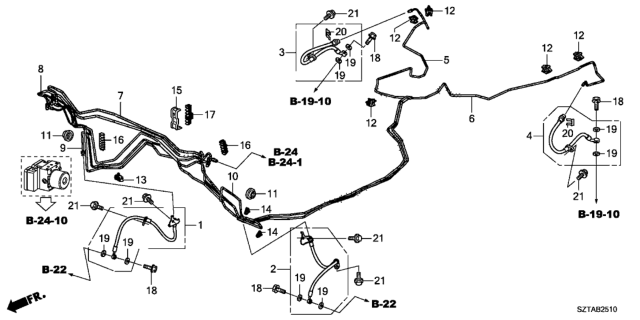 2013 Honda CR-Z  Pipe C, Brake Diagram for 46330SZTA00