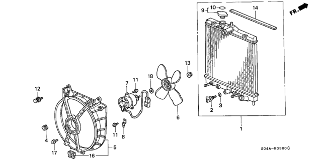 1999 Honda Civic Cap, Radiator (Toyo) Diagram for 19045P08014