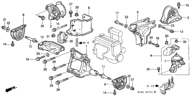 2001 Honda CR-V Bolt, Flange (12X97) Diagram for 90165S04000