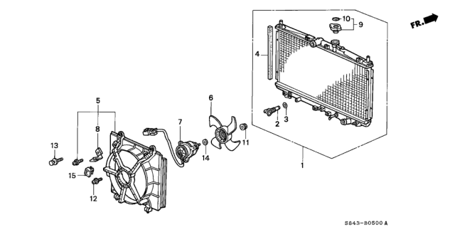 1998 Honda Accord  Clamp, Shroud Diagram for 19033PT0014