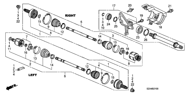 2009 Honda Pilot  Ring, Snap Diagram for 44337SJCA01