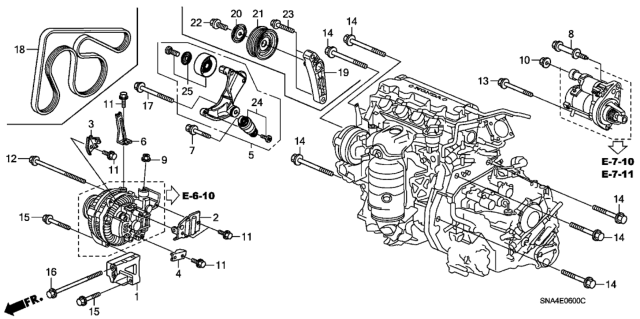 2006 Honda Civic Tensioner, Auto Diagram for 31170RNAA04