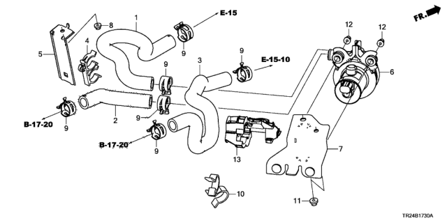 2013 Honda Civic Clamp, Heater Hose Diagram for 79746S5A003