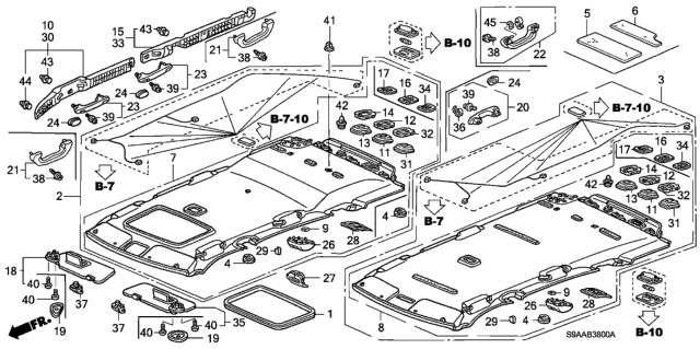 2006 Honda CR-V Sunvisor Assembly, Driver Side (Light Seagull Gray) (Mirror) Diagram for 83280S9AA81ZA