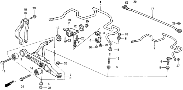 1996 Honda Del Sol  Bolt, Self-Lock (14X34) Diagram for 90164SR3013