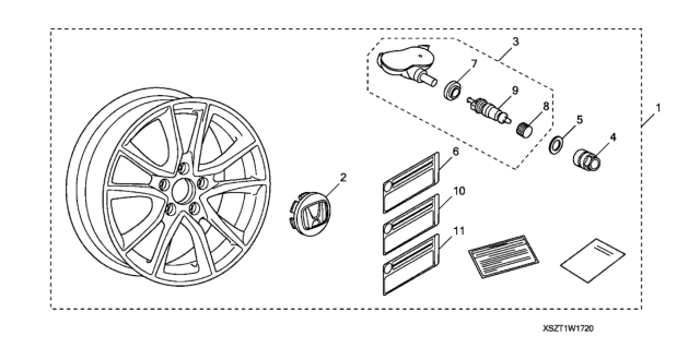 2014 Honda CR-Z Cap Assy., Wheel (Kaiser Silver) Diagram for 08W17SZT10003
