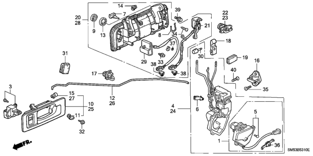 1993 Honda Accord  Handle Assembly, Left Front (Outer) (Frost White) Diagram for 72180SM1000ZA