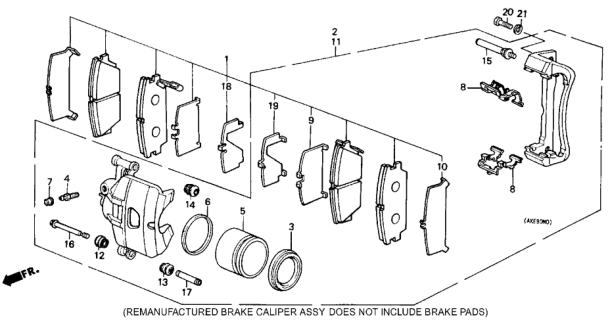 1987 Honda Accord  Shim, Brake Pad Diagram for 45228SE0911
