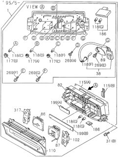 1997 Honda Passport  Lamp, Warning Monitor (Cruise Control) Diagram for 8971093350