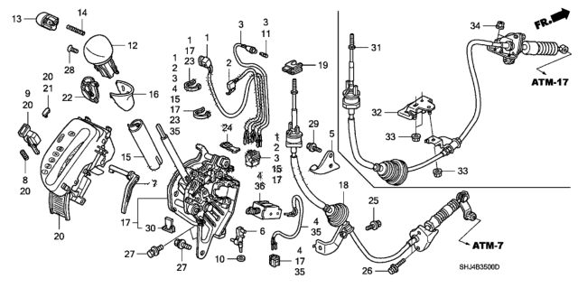 2008 Honda Odyssey  Cushion, Shift Lock Diagram for 54032SEA981