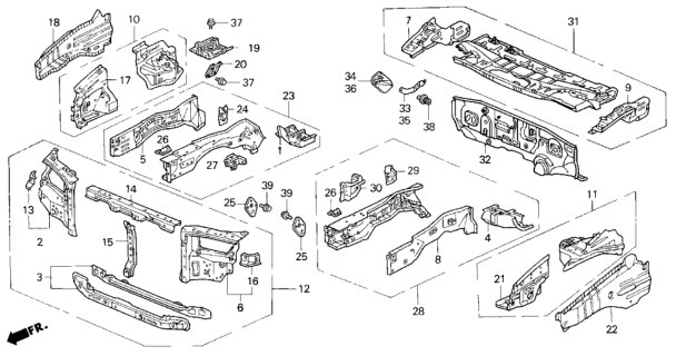 1997 Honda Odyssey  Wheelhouse Set, L. FR. Diagram for 04684SX0310ZZ