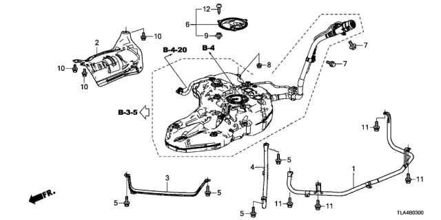 2018 Honda CR-V  Pipe, Fuel Tank Guard Diagram for 17518TLAA01