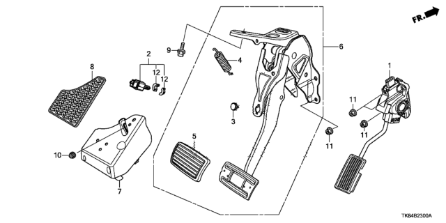 2015 Honda Odyssey  Plate Assy., Footrest Diagram for 46992TK8A01