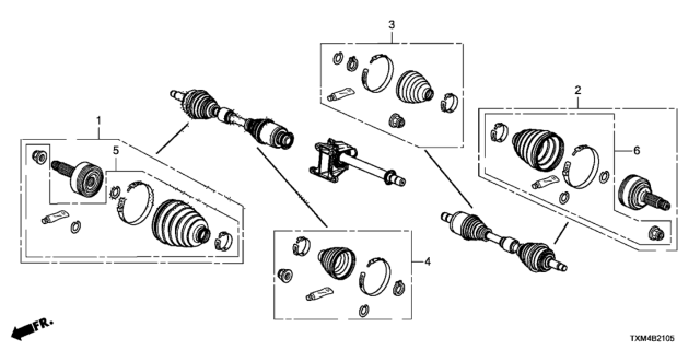2019 Honda Insight BOOT SET, INBOARD Diagram for 44017TXMA01