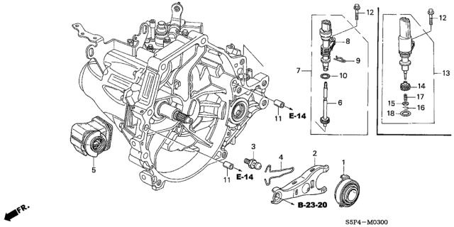 2003 Honda Civic  Bearing, Clutch Release (Nsk) Diagram for 22810PLW005