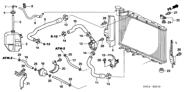2007 Honda Civic Cushion, Radiator Mounting (Lower) Diagram for 74172S5A000