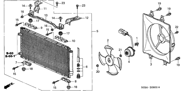 2004 Honda Odyssey  Bracket D, Condenser (Upper) Diagram for 80108S0XA01