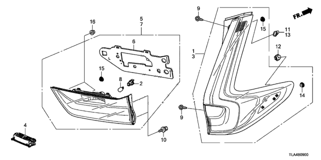 2019 Honda CR-V Light Assy., License (With Open & Lock Switch) Diagram for 34100TLAA01