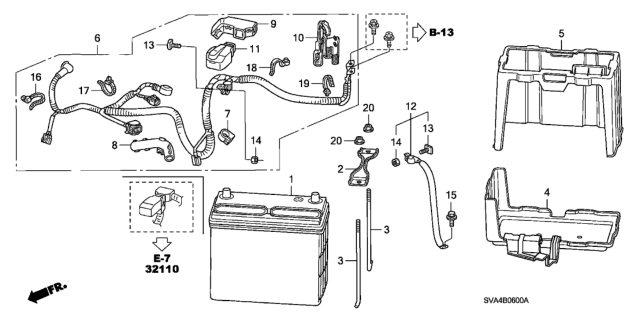 2007 Honda Civic  Holder, Corrugated (15U) (Black) Diagram for 32117RTA003