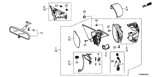 2021 Honda Insight Set Passenger Side (Flat Black) Diagram for 76208TXMA61ZA