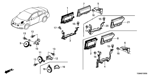 2015 Honda Civic  Cover, Engine Control Module Diagram for 37823RX0A00