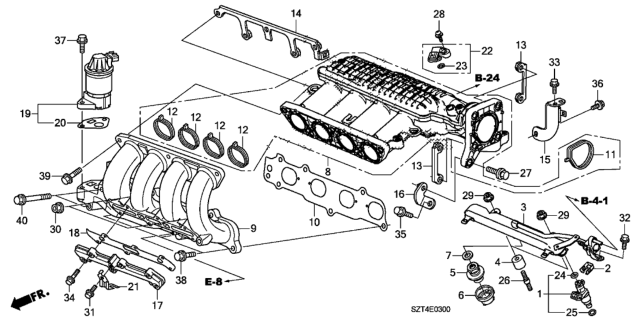 2011 Honda CR-Z  Stay B, In. Manifold Diagram for 17134RB1000