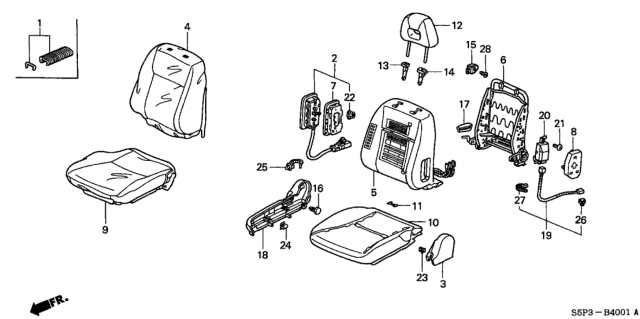 2001 Honda Civic OPDS Unit Diagram for 81334S5P306