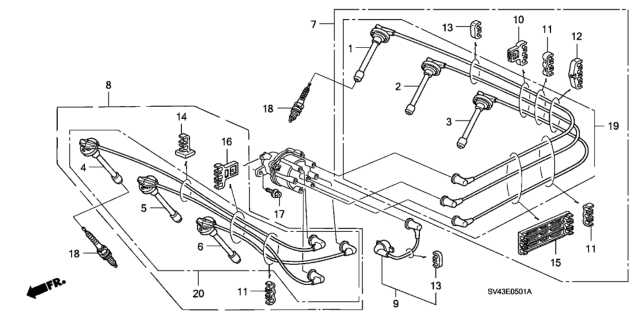1995 Honda Accord Spark Plug (Zfr5F-11) (Ngk) Diagram for 980795514G