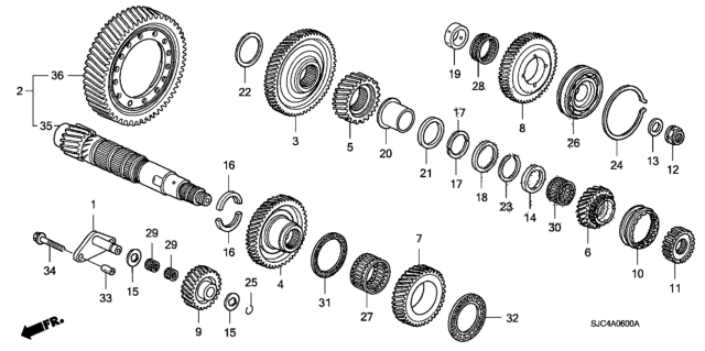 2007 Honda Ridgeline  Holder, Idle Shaft Diagram for 21215RDK010