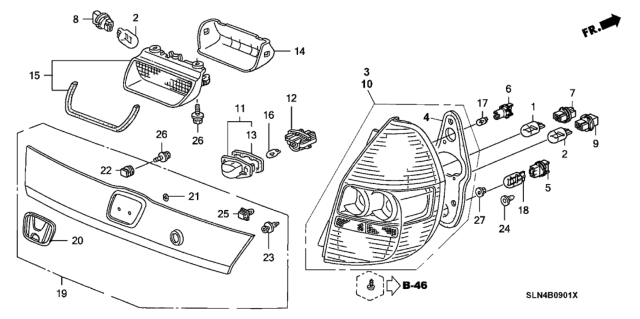 2007 Honda Fit Bulb (12V 21/5W) Diagram for 34906S2K003
