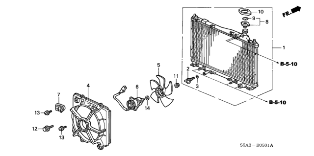 2001 Honda Civic Motor, Cooling Fan (Toyo) Diagram for 19030PLC004