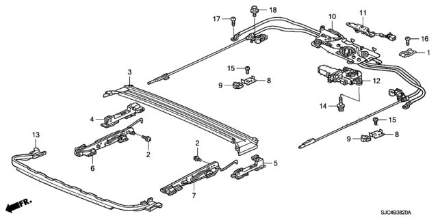 2010 Honda Ridgeline  Cable Assembly, Sunroof Diagram for 70400SJCA01