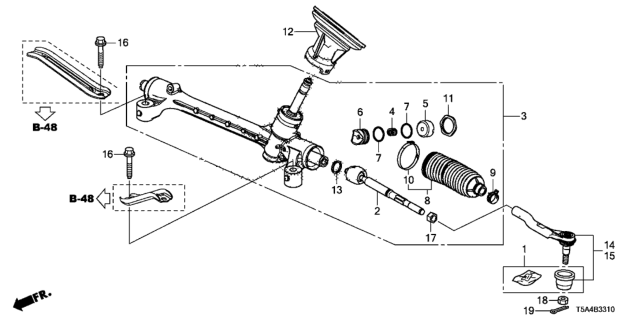2017 Honda Fit Guide, Steering Rack Diagram for 53416T5B003