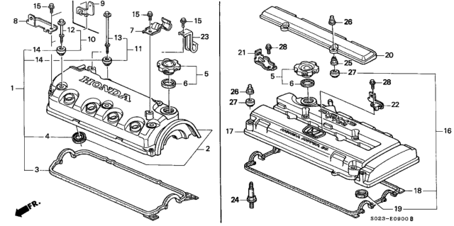1996 Honda Civic Cap Assembly, Oil Filler Diagram for 15610P2EA01