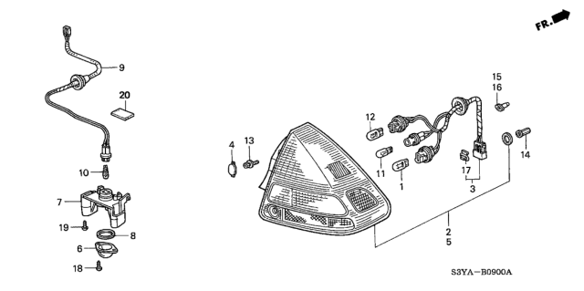 2005 Honda Insight Bulb (T16 18W) Diagram for 34901S2K003