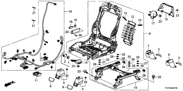 2016 Honda Pilot Cover, L. Track End (Upper) Diagram for 81653TG7A31