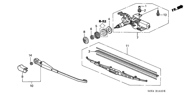 2003 Honda Odyssey Rubber, Blade (425MM) Diagram for 76632S50003