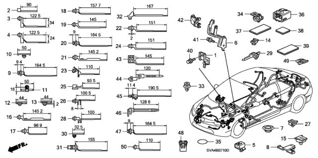 2009 Honda Civic Clip, Side Garnish (Natural) Diagram for 91560S04003
