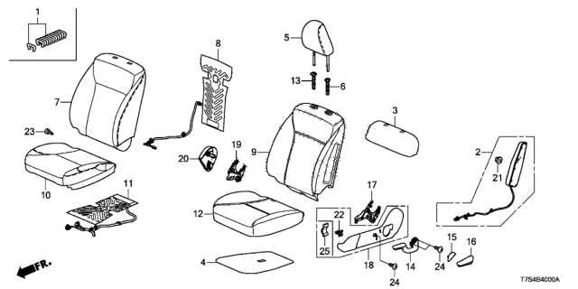 2016 Honda HR-V  Pad, L. FR. Diagram for 81537T7MH01