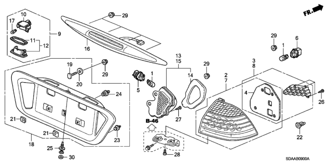 2007 Honda Accord  Housing Diagram for 34102S0A003