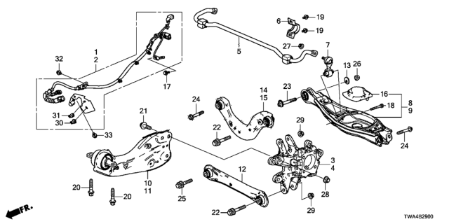 2018 Honda Accord Hybrid  Bolt, Flange (14X48.6) Diagram for 90173TVAA00