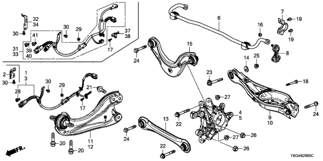 2018 Honda Civic Arm, Left Rear Trailing Diagram for 52365TBHA00