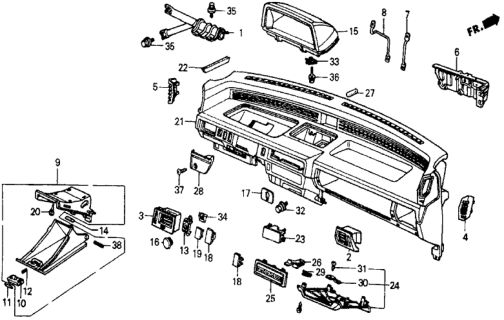 1987 Honda Civic  Pin, Spring (3X14) Diagram for 9430530142