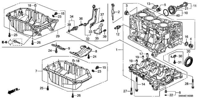 2009 Honda CR-V  Plate A, Baffle Diagram for 11221RZA000