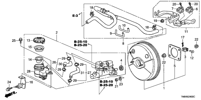 2013 Honda Insight  Hose, Reserve Tank Diagram for 46672TF0G51