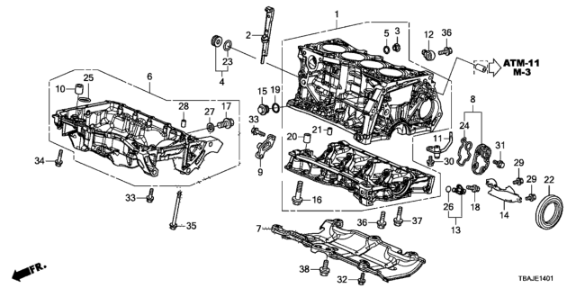 2018 Honda Civic  Pan Assembly, Oil Diagram for 112005BAA00