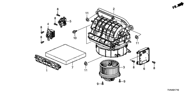 2018 Honda Accord Motor Assembly, Fan Diagram for 79310TVAA02