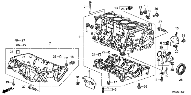 2021 Honda Accord Hybrid  O-Ring (9.5X1.9) Diagram for 913015Y3A01