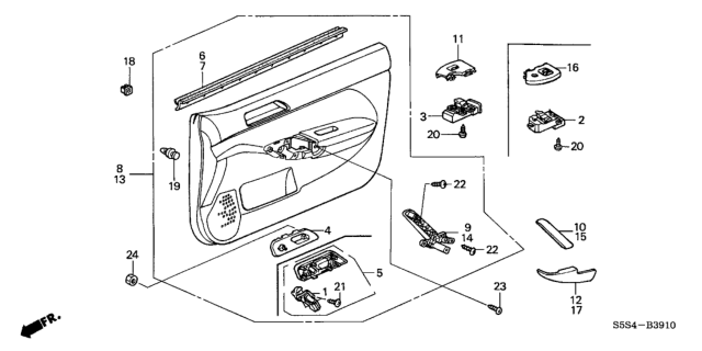 2002 Honda Civic  Screw, Tapping (5X20) (Po) Diagram for 9391325520